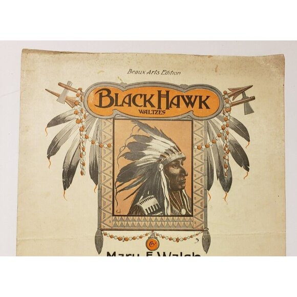 Sheet Music- Black Hawk by Mary E Walsh ANTIQUE 1902 RARE - Picture 3 of 5